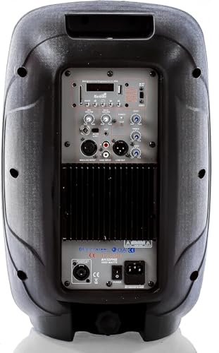 Pair Alphasonik All-in-one 10" Powered 1000W PRO DJ Amplified Loud Speakers with Bluetooth USB SD Card AUX MP3 FM Radio PA System LED Lights Karaoke Mic Guitar Amp 2 Tripod Stands Cable and Microphone