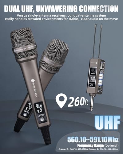 Wireless Microphone for Singing, Professional Vocal Microphone - color: Titanium Gray