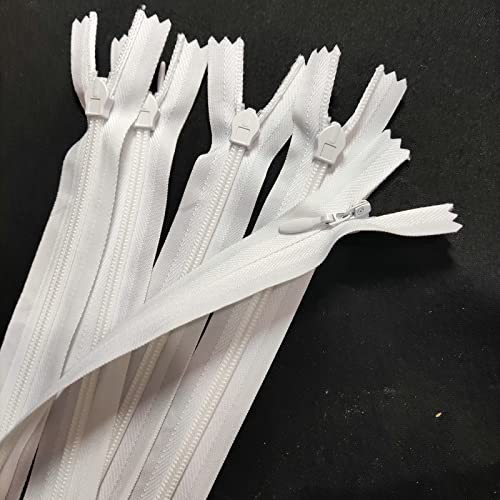 Leekayer 30PCS Invisible Nylon Coil Zipper,Clothing Zipper,DIY Sewing Tool | Invisible Nylon Coil Zipper DIY Sewing Tools for Craft Special(12inch,White) Leekayer - color: White, size: 12inch-30PCS