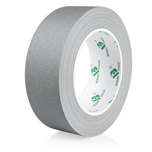 BOMEI PACK Gray Matte Gaffer Tape Non-Reflective 1.5inch x 30yds No Residue Hand Tear Fabric Self-Adhesive Tape for Labeling, Cable, Photography, Painters,Walls,Electrical and Cords - color: Grey