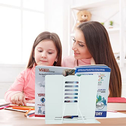 Honagu Book Stand Metal Desk Book Holder, Book Holders for Reading Hands Free, Adjustable Cookbook Documents Holder, Portable Bookstand for Music Books, Textbook, Recipe, Tablet, Ipad (Macaron Green) - color: Macaron Green
