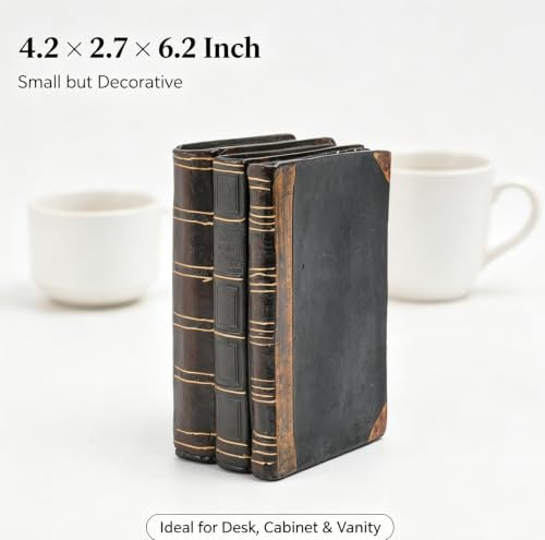 Decorative Books Coffee Table Books Decor - Resin Retro Classical Fake Decorative Books Set of 3 for Living Room, Office, Mantle Shelves Decor 4.2 * 2.7 * 6.2 Inch Guichifun | Resin Retro Classical Fake Books, Living Room Office Mantle Shelves Decor 4.2 *