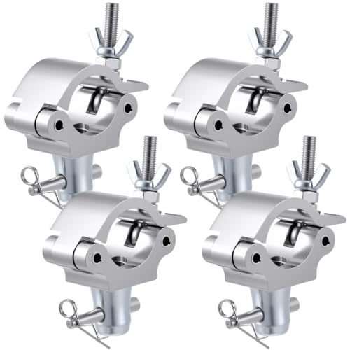 Moxweyeni 4 Pcs Truss Clamps 1.89-2" for Stage Light Tube/Pipe Wrap-around Coupler Aluminum Alloy Heavy Duty Truss O Clamps DJ Setups Lighting Pole Clamp Accessories - size: 1.9–2"