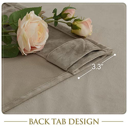 StangH Camel Beige Velvet Curtains Soft Fabric W52 x L96 inches 1 Panel | Premium Heavy Thick Curtain Panels, Room Darkening Thermal Insulated Window Drapes, Perfect for Bedroom, Office - color: Camel Beige, size: 52"W x 96"L (Pack of 1)