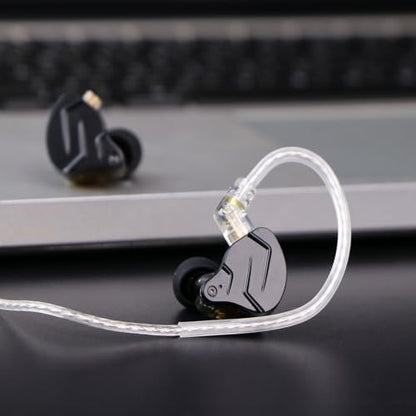 Linsoul KZ ZSN PRO X 1BA+1DD Hybrid Driver IEM HiFi Wired Earbuds | Metal HiFi in-Ear Monitor with Detachable Recessed 2Pin Cable, Zinc Alloy Panel, with Mic, Grey - color: Grey, style: With Mic