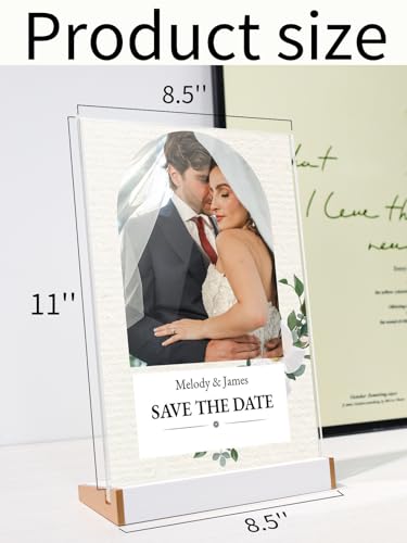 3 Pack 8.5X11 Acrylic Sign Holder for Wedding Anniversary Party, Vertical White Tabletop Sign Display for Business Restaurant/Hotel/Office Meeting Events Information Holder - size: 8.5X11 L