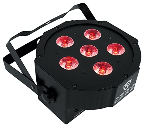 Rockville Battery Par 6RF Black RGBWA, UV Wireless DMX LED Wash Light | 15-Hour Rechargeable Battery, RF Remote Included, 6x6W LEDs, Sound Activated, Strobe, Dimmer, XLR DMX In/Out, Dual Bracket - color: Black