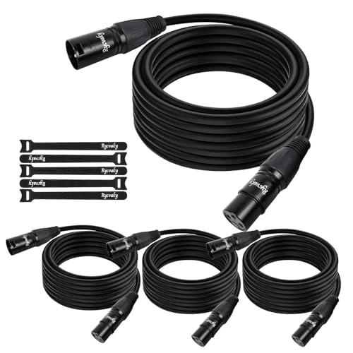 DMX Cable with XLR Connectors,3-Pin Shielded Signal DMX Lighting Cable for Stage Lights, LED Par Cans, DJ Moving Head Par Light & Pro Audio Mic Mixer Recording Studio, 15ft/4 Pack - size: 15 Feet(4-pack)