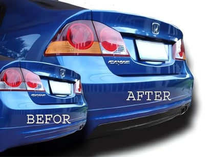 KOMAS 12” X 48” Tint Vinyl Film Sticker Sheet Roll for Car Headlight, Tail Lights, Fog Lights with Squeegee + Cutter (Glossy Orange) - color: Glossy Orange