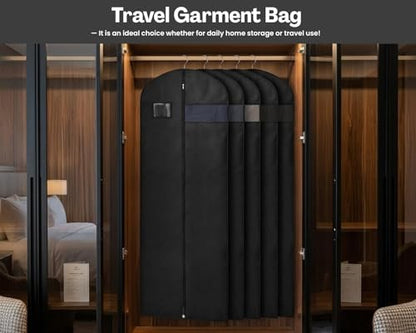 DS. DISTINCTIVE STYLE 2Pcs Dress Bags for Gowns, 60x24 In Long Dress Garment Bag with Clear Window, Garment Bag for Long Dress, Women's Coats, Formal Gowns, Evening Dresses (Black)