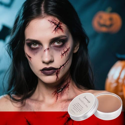 Halloween SFX Makeup Kit,6 Colors Bruise Wheel+30ml Dripping Washable Fake Blood+Liquid Latex+Scar Wax with Spatula+3 Pcs Sponge+Stipple Sponge,Face Fake Injury Special Effects Makeup Kit - color: bruise wheel makeup kit