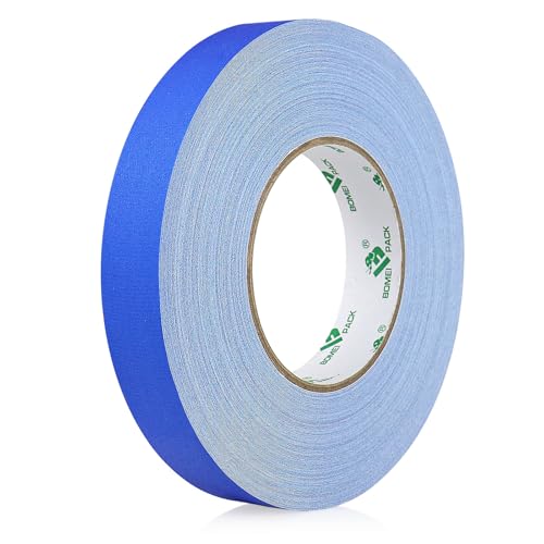 BOMEI PACK 1 Pack Blue Gaffer Tape, Matte Non-Reflective, 1inch x 60yds No Residue Hand Tear Self-Adhesive Gaffer Tape for Labeling, Cable, Stage, Photo Studio, Painters and Duct Repair - color: Blue