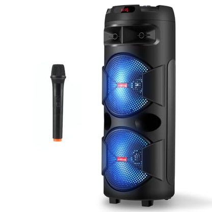 Dual 12'' Wireless Bluetooth Party Speaker with Microphone/Bass - size: Dual 12'' Speakers