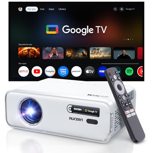 Aurzen EAZZE D1G 4K Supported Google TV Smart Projector w/ WiFi & Bluetooth - style: Google TV