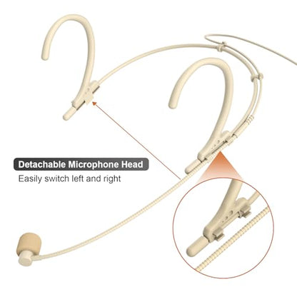 Earset Headset Microphone Portable Headworn Over Ear Hanging Condenser Mic Compatible with Audio Technica Wireless System Bodypack Transmitter for Lectures Performance Theater, Hirose 4 Pin Plug - size: Hirose 4 Pin Plug for Audio-Technica Only