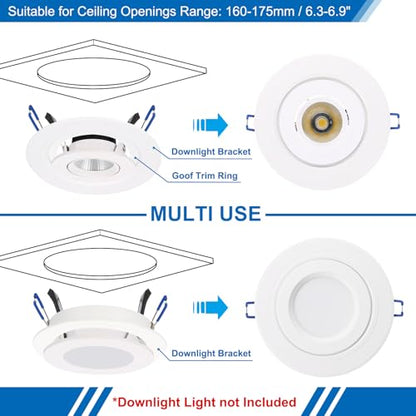 PATIKIL 5.6" ID Downlight Mounting Bracket with 4.5" ID 5.8" OD Metal Goof Trim Ring Light Fixture Recessed Can Decorative Cover for Ceiling Downlight - size: 5.6" x 4.5" x 5.8"