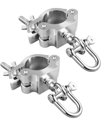 2 Pcs Stage Truss Lighting Clamp, Wide Aluminum Alloy, Stage Light Mounting - color: 2Pcs Silver