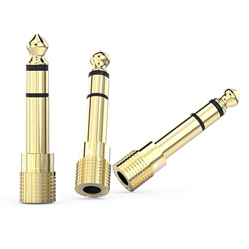 Cubilux 6.35mm to 3.5mm Audio Adapter, Gold Plated 1/4" Male to 1/8" Female TRS Stereo AUX Connector Converter for Guitar Keyboard Digital Piano Studio Monitor Amplifier Mixer Splitter, 3-Pack - color: 3-Pack
