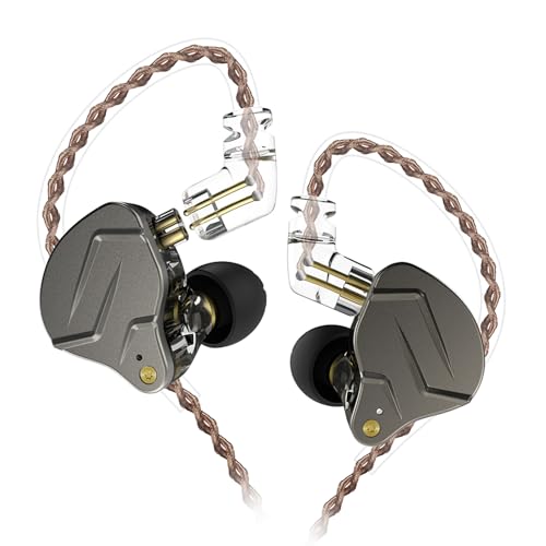 FEDAI KZ ZSN Pro IEM in Ear Monitors,HiFi Wired Earbuds Headphones with Hybrid Dual Driver 1BA 1DD High Fidelity Musicians in-Ear Earphones Detachable Cable for Gaming Earbuds(Black No Mic). - color: Black, size: No Mic