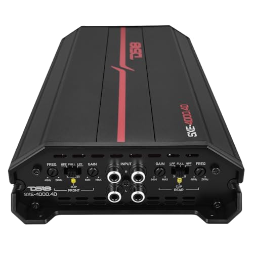 DS18 SXE-4000.4D/BK Car Amplifier Stereo Full-Range Class D 4-Channel 275x4 RMS @4 OHM 4000 Watts - Powerful and Compact Amp for Speakers in Car Audio System - style: SXE-4000.4D/BK