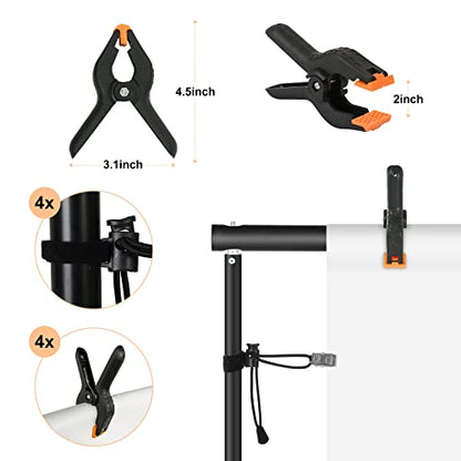 Backdrop Stand, Maxztill 8.5x10Ft Adjustable Photo Backdrop Stand Kit | Backdrop Stand for Parties,4 Crossbars,6 Background Clamps,4 Backdrop Clip Holder,2 Sandbags,1 Carry Bag for Wedding - size: 8.5X10ft Backdrop Stand