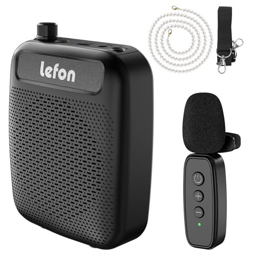 TRELC Wireless Voice Amplifier with Lavalier Microphone, Portable Rechargeable Clip On Megaphone Speaker Wireless Lapel Mic for Teachers, Noise Reduction/10W/2000mA, for Tour Guide, Outdoor (Black) - color: Black