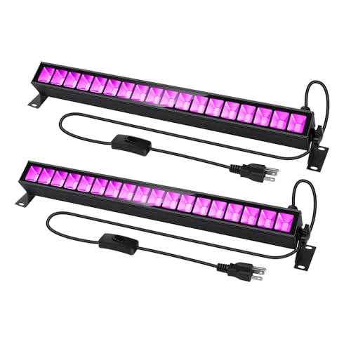 365nm 36W LED Black Light Bar, Black Lights with US Standard Plug and Switch, 4.9ft Power Cord, Blacklight is Used for Fluorescent Poster, Glow Party, Halloween, Stage Lighting,Body Paint