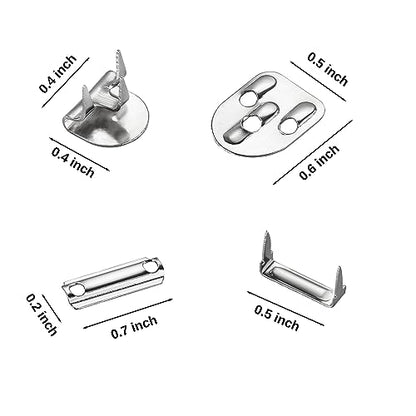 Nickel Sets of 4 Metal Hooks & Eyes Closure No Sew Heavy Duty Clothing Fasteners Waistband Hook and Bar Closure Clasp Ideal for Trousers Pants Suit Crafts DIY