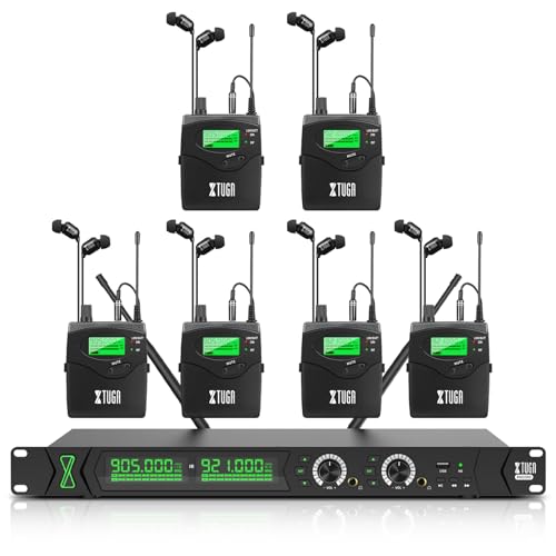 XTUGA RW2090 Wireless in Ear Monitor System,6 Bodypack Wireless IEM System - size: 6 bodypack