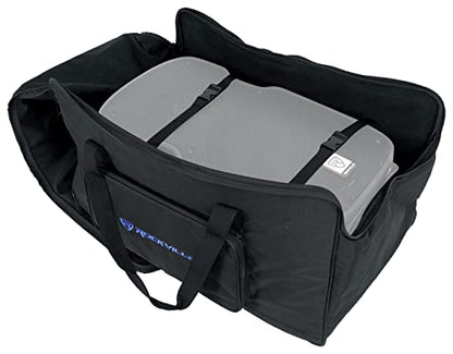 Rockville TB12 v2 Rugged Speaker Bag Carry Case Fits Yamaha DXR12 and QSC K12.2 12" Speakers and other Similar Sized PA Systems | Stand Holder Pocket, Interior Buckle Straps, Thick Foam Padding, Rain/Splash Resistant, Dual YKK Zippers, Dual Handles