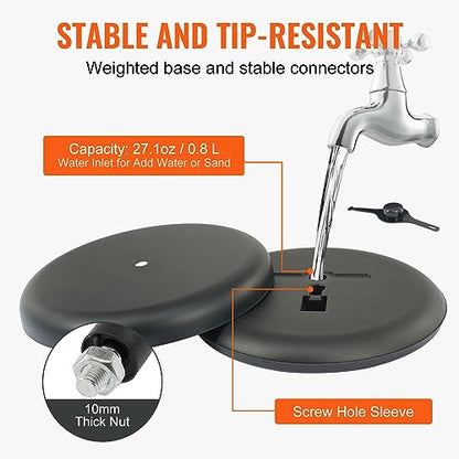 VEVOR Pedestal Sign Holder, 8.5 x 11 Inch Vertical and Horizontal Adjustable Poster Stand, Heavy-Duty Floor Standing Sign Holder with Round Base for Display, Advertisement, and Outdoor, Black | Vertical and Horizontal Heavy-Duty Floor Standing Sign Holder