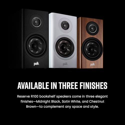 Polk Audio Reserve R100 Bookshelf Speakers for Home Theater, Pair, Black - color: Black