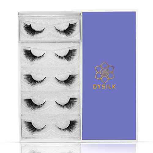 DYSILK Eyelashes Mink Lashes - False Eyelashes Fake Lashes 5 Pairs 6D Lashes Cat Eye Fake Eyelashes Strip Lashes Reusable Faux Mink Eyelashes Lash Extension Kit | Angel 4mm-17mm - color: 5 Pairs- 10