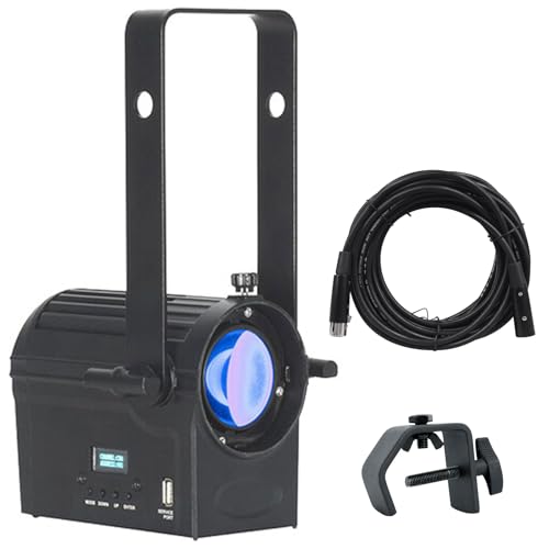 Audiosavings Bundle: Encore Profile Mini Color 16x3.5W RGBWAL LED Ellipsoidal Spot Light Bundle with Rockville RDX5M25 25' 5-Pin DMX Cable 100% OFC Copper + Heavy Duty C Clamp-70LB Capacity (3 Items)
