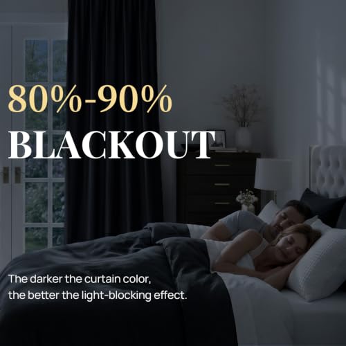 Black Velvet Curtains 96 inches for Living Room Luxury Room Darkening Noice Reducing Curtain Elegant Bedroom Thermal Insulated Modern Heavy Soft Soundproof Rod Pocket Window Drapes Set of 2 Panels - color: Black, size: 52"W x 96"L (Pack of 2)