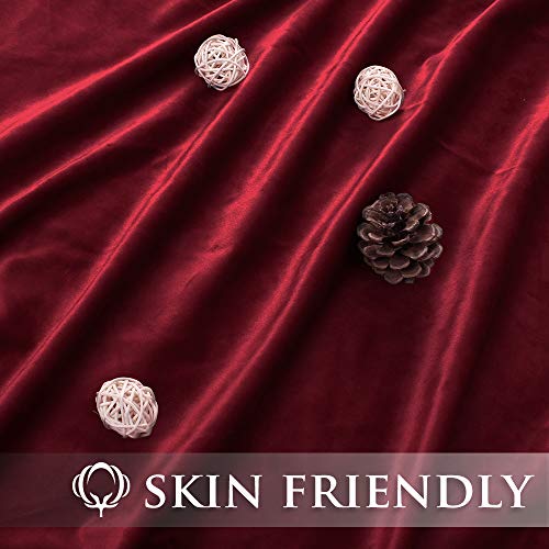 StangH Christmas Red Waterfall Velvet Curtain Valances W79 inches, 1 Panel | Luxury Waterfall Swag Valances, Room Darkening Privacy Window Drapes for Theater, Living Dining Room, Media - color: Red, size: 79"W x 40"L (Pack of 1)