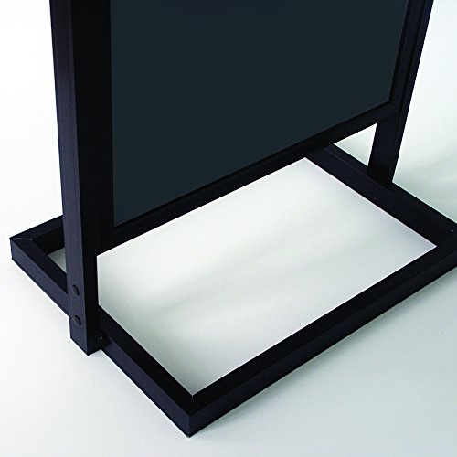 M&T Displays Metal Eco Info Board, Black 22x69 Inches Slide-In Poster Sign Holder 1 Tier Double Sided Floor Standing Pedestal Advertising Display with Backing and Anti-Glare PET Cover - color: Black, size: 22x69
