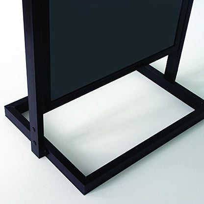 M&T Displays Metal Eco Info Board, Black 22x69 Inches Slide-In Poster Sign Holder 1 Tier Double Sided Floor Standing Pedestal Advertising Display with Backing and Anti-Glare PET Cover - color: Black, size: 22x69