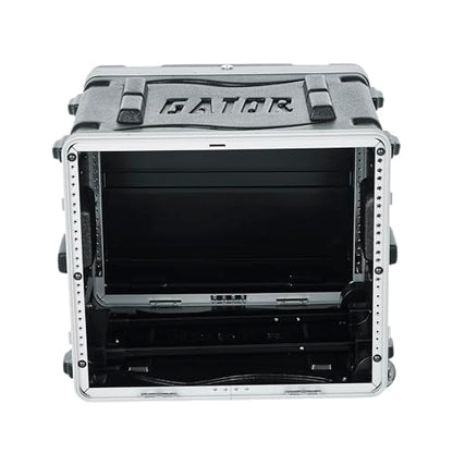 Gator Cases Lightweight Rolling 8U Rack Case with Heavy Duty Latches, Retractable Tow Handle, and Recessed Wheels, Standard 19.25" depth (GRR-8L) | Travel Friendly Mobility with Wheels & Pull Handle Lightweight Case & Field Replaceable Steel Rails - size: