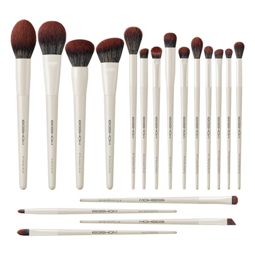 EIGSHOW Makeup Brushes, 18Pcs Professional Make Up Brush Set with Lables, For Foundation, Blush, Contour, Eyeshadow, Eyeliner, Cruelty-Free Vegan (MUA PRO) - color: Beige