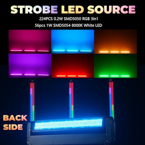 360° Moving Head DJ Lights 250W Beam Curtain & Strobe Stage Lights Bar 12x10W RGBW 4in1 DMX512/Sound/RDM Professional DJ Stage Props for Party Live Show Wedding - 1 Pcs