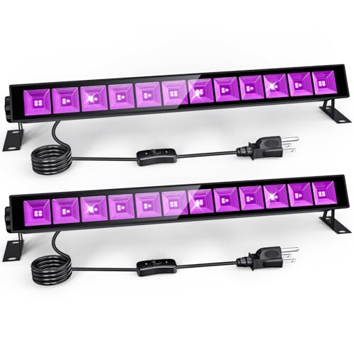 15.75" 45W LED Black Light Bars with 59in Plug&ON/Off Switch(2Pack)