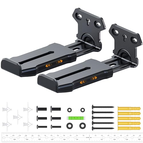 Soundbar Wall Mount Bracket for Samsung, Sony, LG, Vizio, Bose, JBL and More Sound Bar Mounts Under TV, Depth Adjustable 3.8”-6.5”, Hold up to 38 lbs, Soundbar Shelf, Black