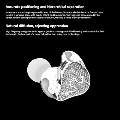 SPA-SG in Ear Monitor Headphones,EarAcoustic Audio 10MM PEEK+PU Composite Diaphragm Inner-Magnet DD HiFi in Ear Earphones,Crystal Diamond Surface IEM with Mic for Singers/Musicians/Audiophile - style: with Mic