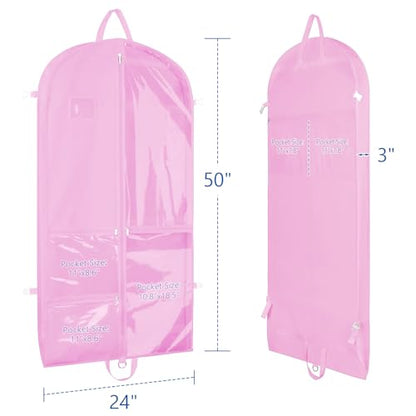 Zilink Clear Dance Costume Garment Bag Dance Bags for Teenagers 50 in, Pink - color: Pink, size: 50"-1Pack