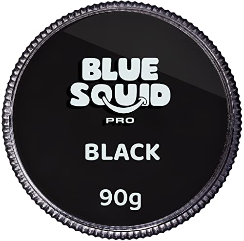 Blue Squid PRO Face Paint - Professional Water Based Single Cake Facepaint & Body Paints - SFX Makeup, Kids Adults Face Painting for Costume, Halloween, Cosplay - Classic Black 90g / 3oz - color: Classic Black 90g