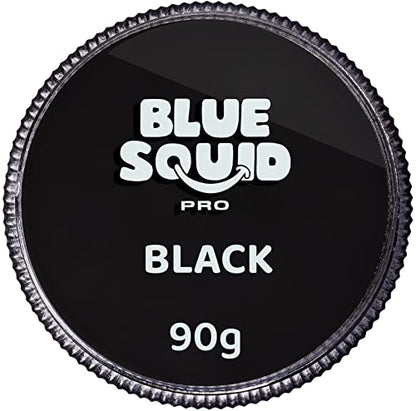 Blue Squid PRO Face Paint - Professional Water Based Single Cake Facepaint & Body Paints - SFX Makeup, Kids Adults Face Painting for Costume, Halloween, Cosplay - Classic Black 90g / 3oz - color: Classic Black 90g