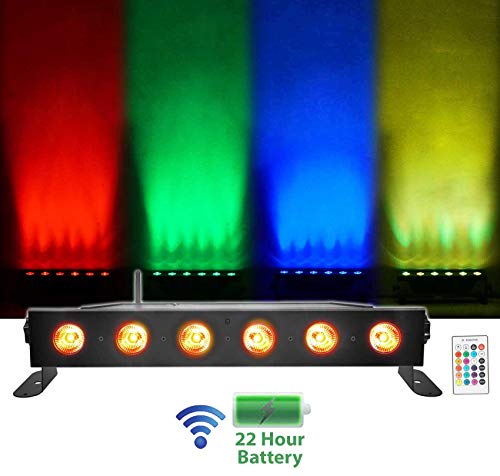 Rockville Best PAR 60 Bundle: (2) Rechargeable Par Can Wash Lights, (2) RockWedge LED RGBWA UV Par Lights, (2) Best Strip 60 Rechargeable Wash Bars, ROCKFORCE W2 DMX Lighting Controller, 7-Items