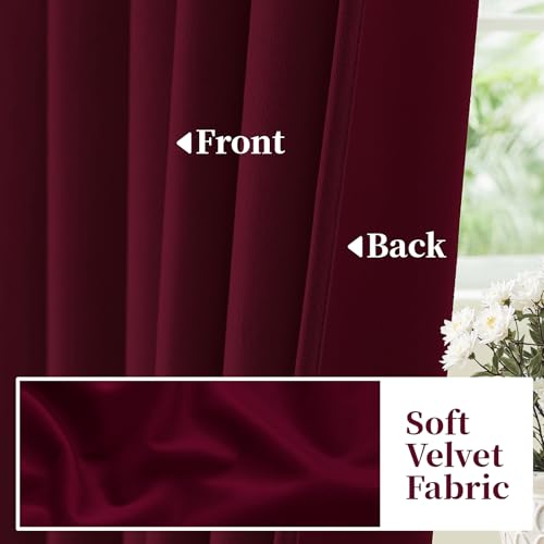 SimpleHome Red Velvet Curtains 96 Inches for Living Room Rod Pocket | Luxury Blackout Velvet Curtains,Thermal Insulated 2 Panels Room Darkening Drapes,Velvet Bedroom Curtains,W40 x L96,2 Panels - color: Red, size: 40"W x 96"L (Pack of 2)