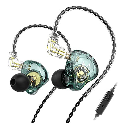 TRN MT1 in Ear Earphone Headphones, HiFi in Ear Earphone Earbud with New 10mm Composite Magnetic Dynamic Driver Monitor Earbuds with Detachable C Pin 0.75MM Cable(with mic,Green) - color: Green, style: 3.5 Mic